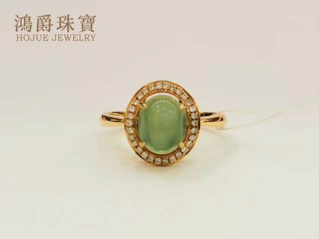 18K玫瑰金葡萄石戒指
