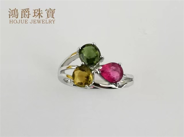 18K金碧玺戒指