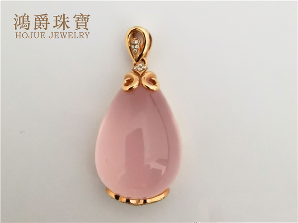 18K金芙蓉石吊坠
