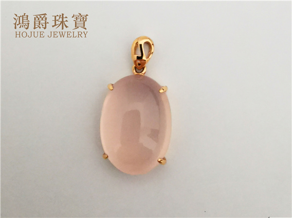18K金芙蓉石吊坠