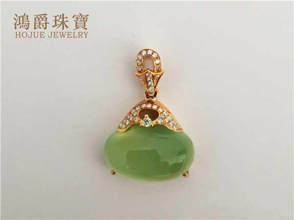 18K金葡萄石吊坠