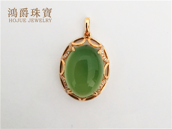 18K金葡萄石吊坠