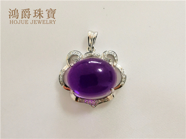 18K金紫晶吊坠